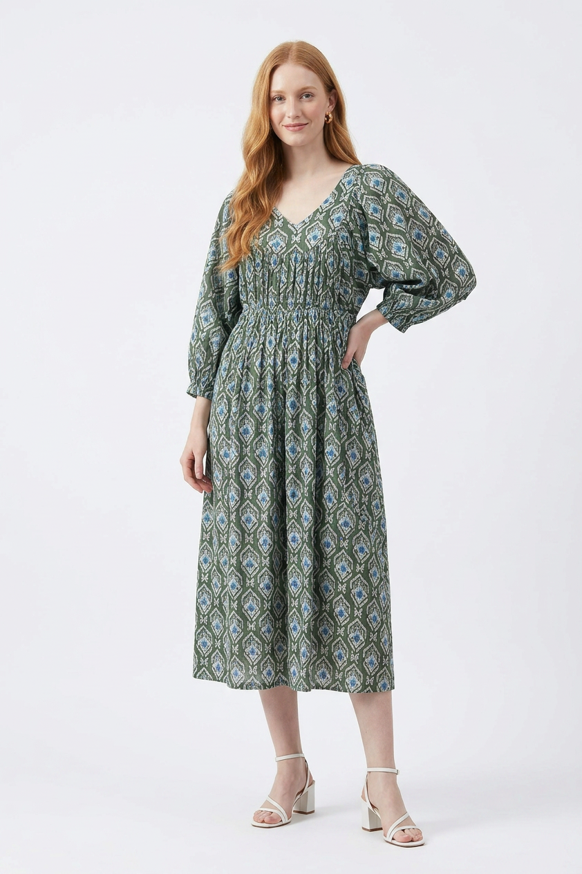 LULU MIDI DRESS INDRA GREEN