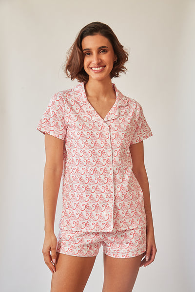 CORA WOMEN'S SHORT PAJAMA SET MARCEL RED