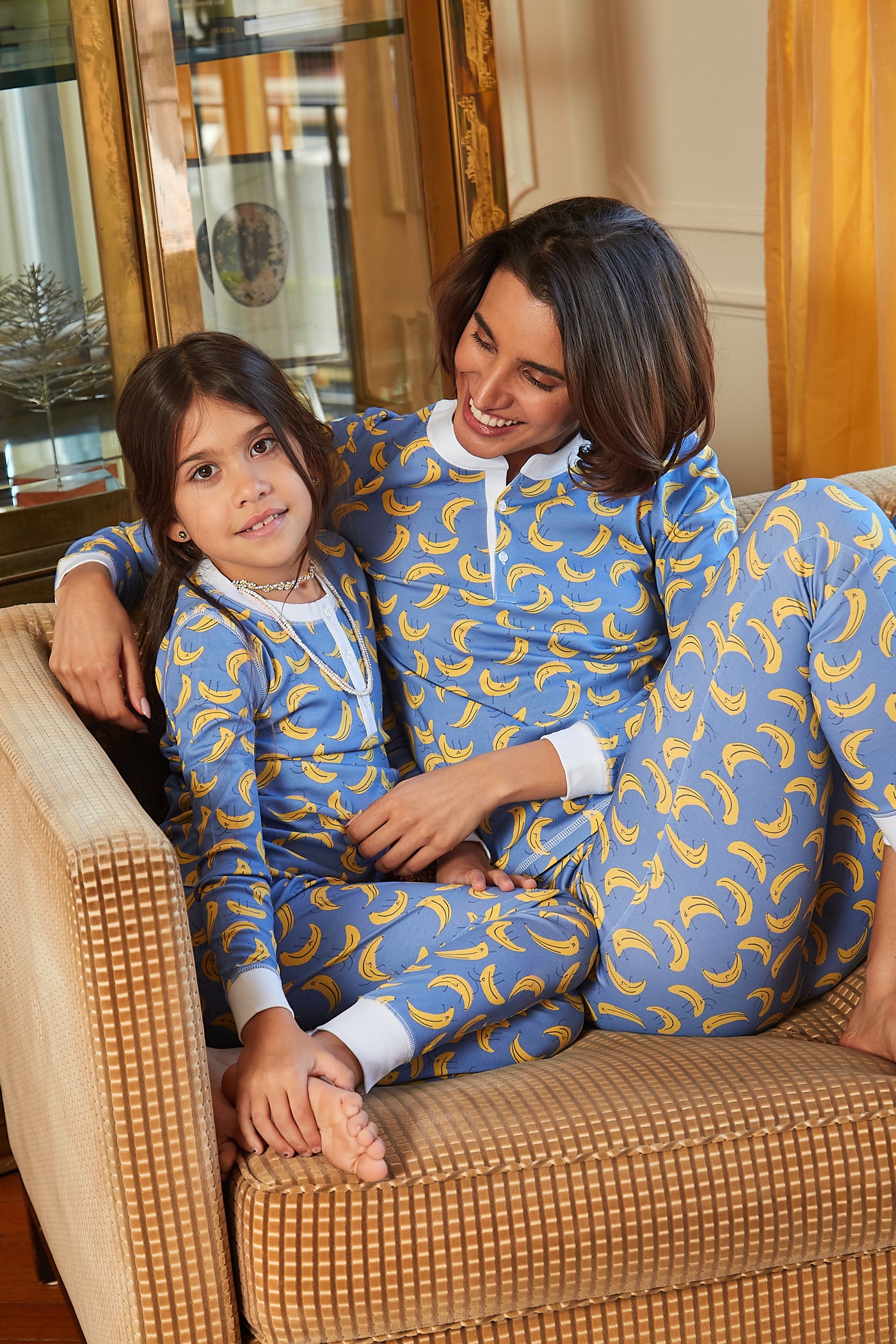 CAMERON KIDS PAJAMA SET BANANAS NAVY